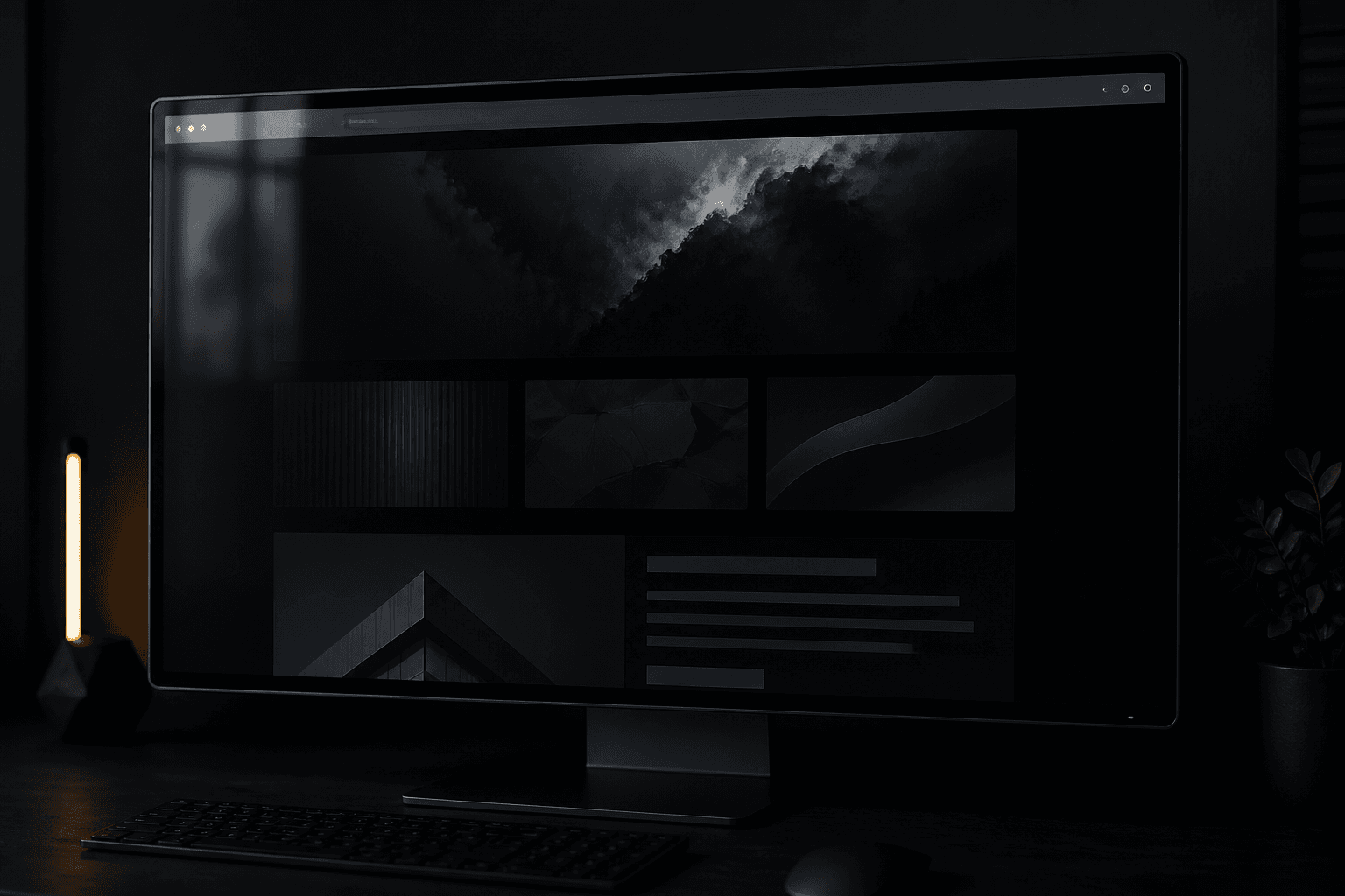 A launched business website on a studio monitor